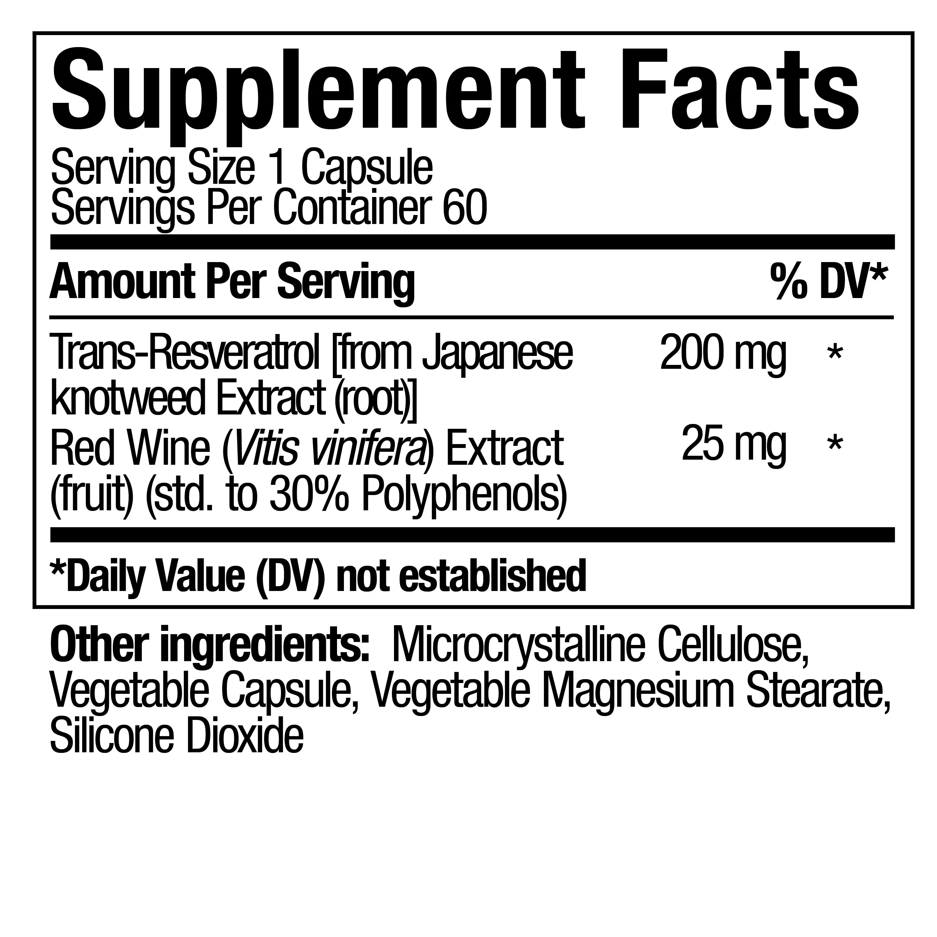 Resveratrol - 60 Vegetable Capsules SP