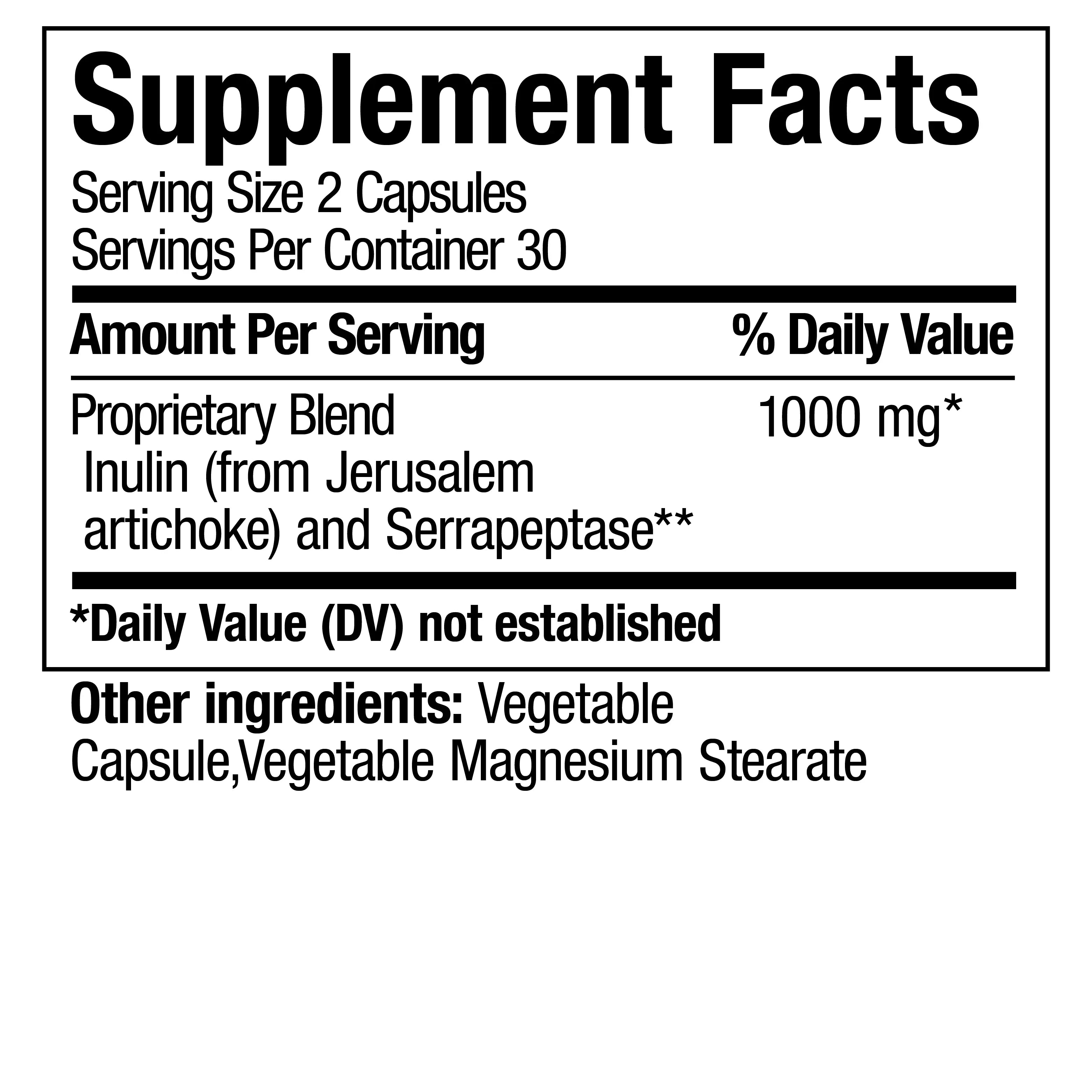 Serrapeptase - 60 Vegetable Capsules